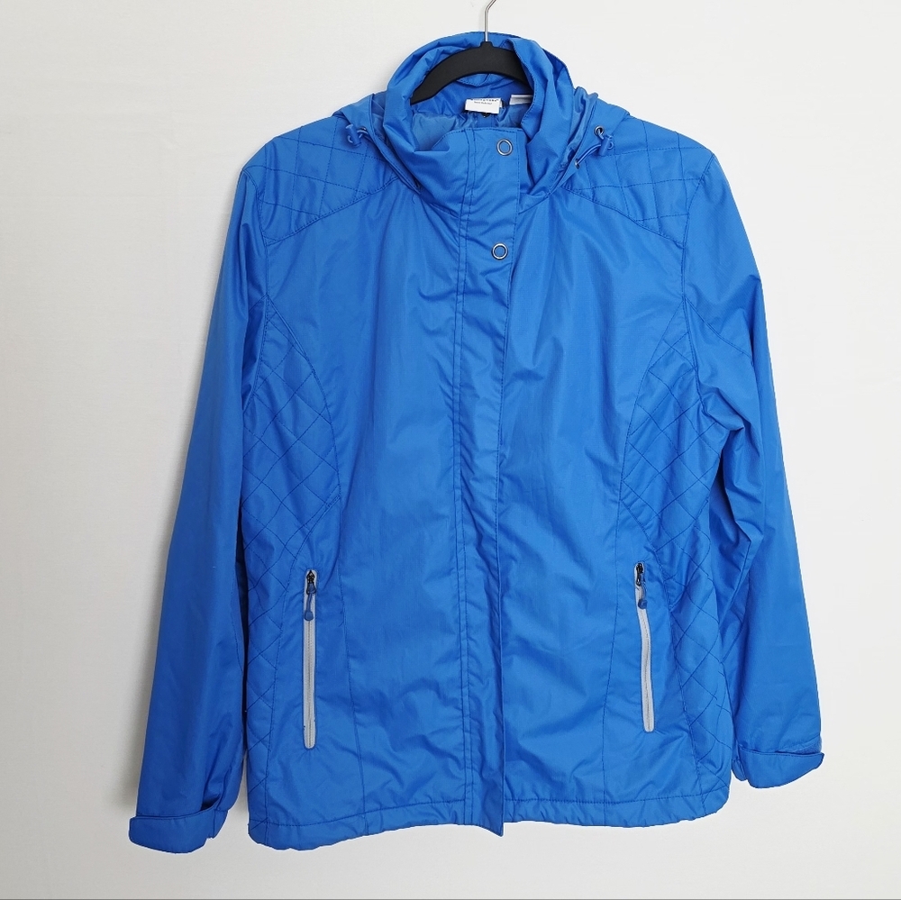White Sierra Blue Lightweight Packable Hooded Jacket Women's Size L